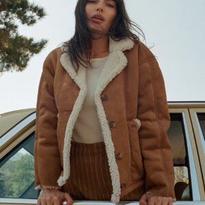 Reserve Women's Vegan Shearling Jacket - Caramel