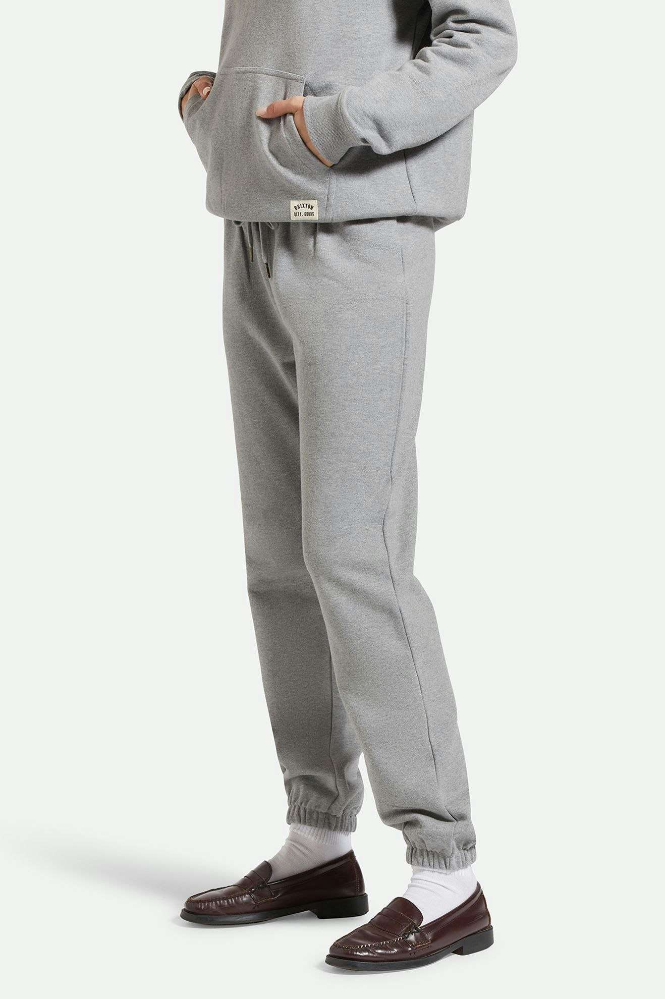 Cross Loop French Terry Sweatpant - Heather Grey - Image 4